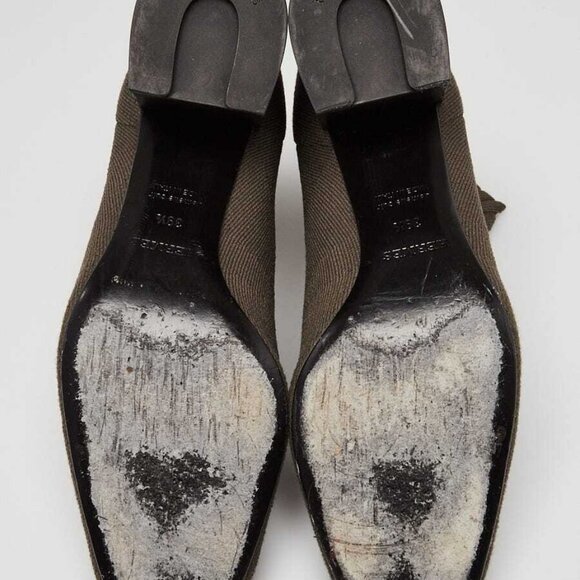 Hermes Green Knit Fabric Volver 60 Ankle Boots Size 9/39.5 - Picture 3 of 5